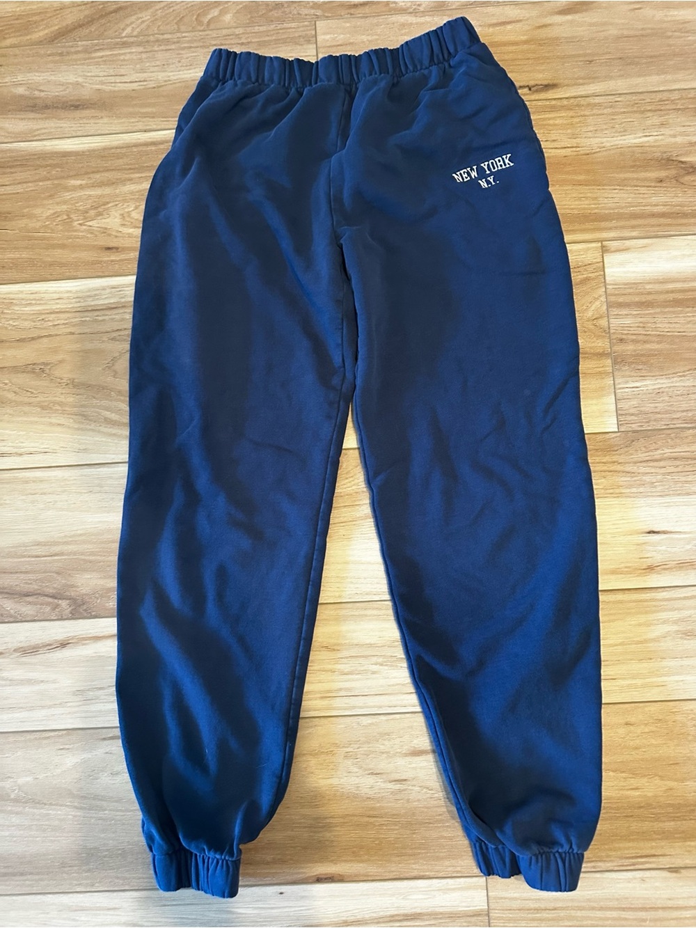 Brandy Melville Navy Sweatpants with White "New York N.Y." Print